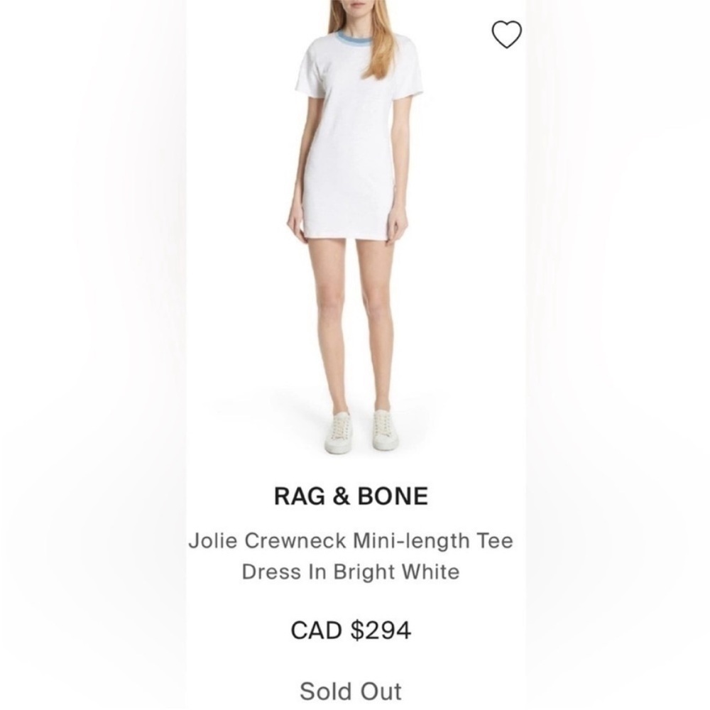 NWT Rag & bone Jolie T-shirt mini dress in bright white - Picture 5 of 14